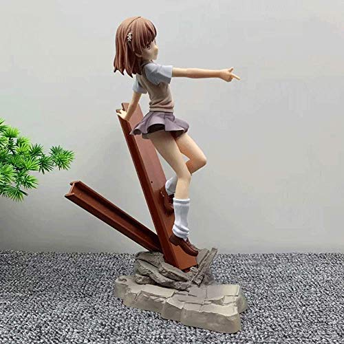 NAMFXH Catálogo de Libros prohibidos mágicos en un científico Super Guns Misaka Mikoto Cannon Uniforms Colección en Caja de PVC de Juguetes Modelo High-Sister Hand To Do Adornos Ver Producto -26cm