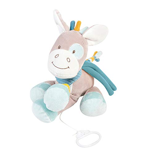 Nattou Sound Toys Peluche Musical Caballo, Canción de Cuna La-Le-Lu, Altura: 26 cm, Tim y Tiloo, Beige, Color (498050)