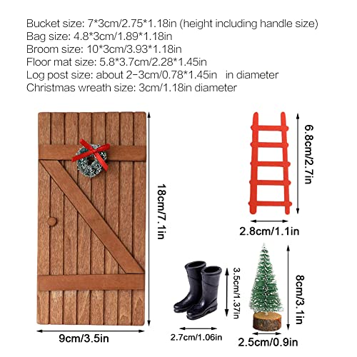 Navidad Casa De Muñecas Muebles Miniatura Casa De Muñecas Decoraciones Mini Puerta Buzón Cubo Bucket Escalera Escalera Accesorios Conjunto Accesorios Casa De Muñeca