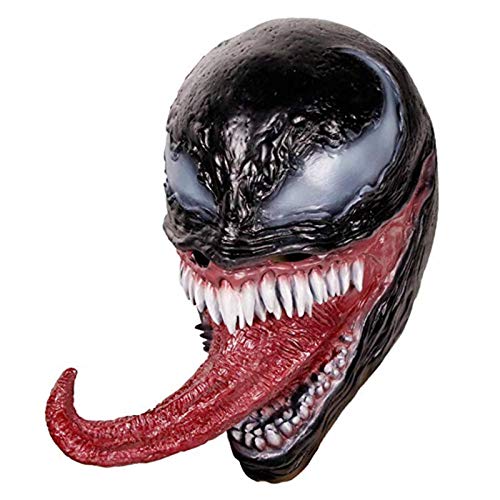 NC Fiesta de Halloween Prop Venom Máscara de látex Lengua Larga Venom Látex Horror Bean Bean Máscara Máscara Casco