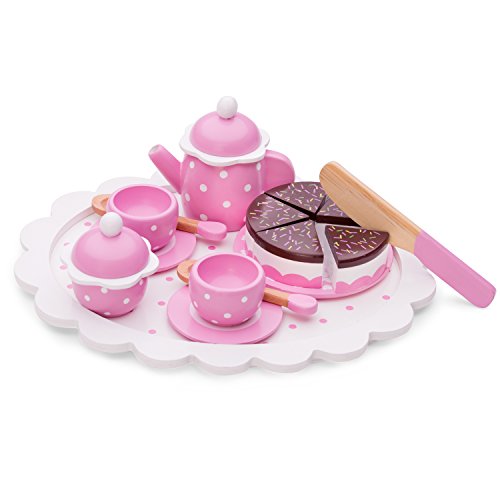 New Classic Toys Toys-10620 10620 rol (Cocina y Comida, Estuche de Juego, 2 año(s), Niño, Chica, Rosa, Blanco), Color Madera