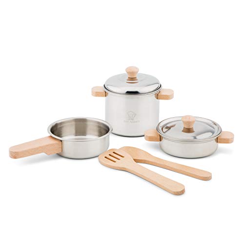 New Classic Toys Toys-10640 Metal Pan Set, Multicolore Color (10640)