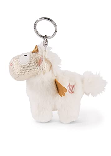 NICI- Llavero Unicornio Ángel Angelia 10cm, Color Blanco y Dorado, 10 cm (46370)