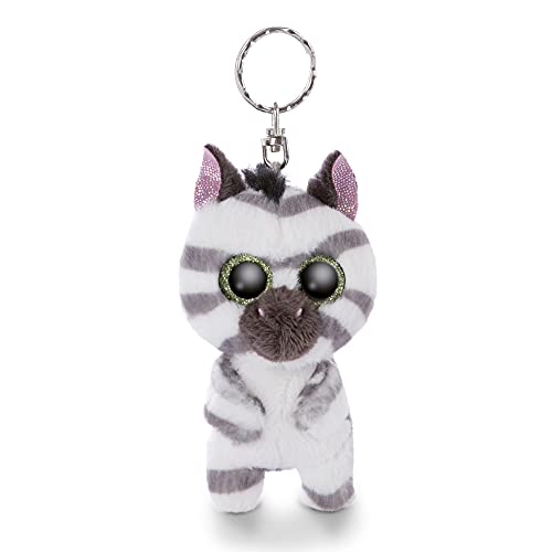 NICI Original – Glubschis Cebra de Peluche Mankalita 9 cm – Tiernos Animales del Zoo – Lindo Colgante para Cordones y llaveros – Mini Juguete niños, Color Blanco/Gris, (46943)