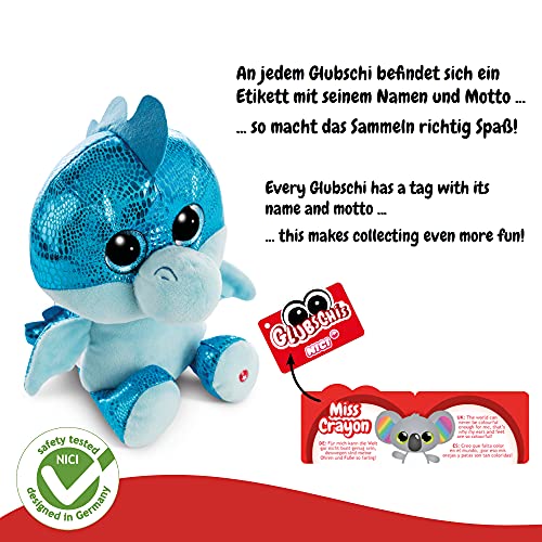 NICI Original-Glubschis Tierno Dragón Jet 15 cm-Juguetes Suaves esponjosos con Ojos Grandes Brillantes-Animal Relleno para abrazar y Jugar, Azul, Color (46932)