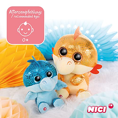 NICI Original-Glubschis Tierno Dragón Jet 15 cm-Juguetes Suaves esponjosos con Ojos Grandes Brillantes-Animal Relleno para abrazar y Jugar, Azul, Color (46932)