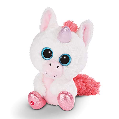 NICI Peluche GLUBSCHIS Unicornio Milky-Fee, con Ojos Grandes y Brillantes, 25 cm, Color: Blanco/Rosa, 45571