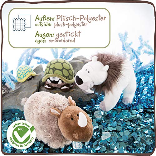 NICI- Peluche Tortuga Dientes de Sable Helmut marrón con Ruedas de fricción 11cm, Color (46676)