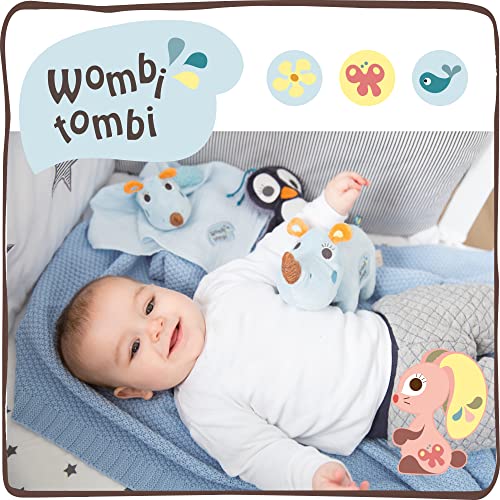 NICI Pingüino Watschili 38x38cm a Partir de 0 Meses – Edredón dirigido a bebés e Infantes – Juguete de Peluche – Edredones para niñas y niños, Azul