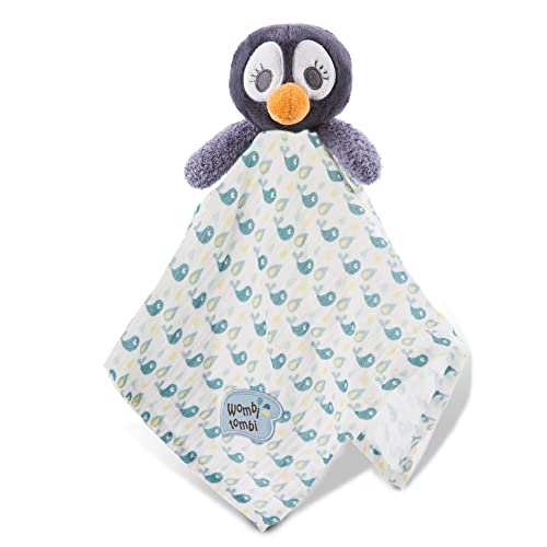 NICI Pingüino Watschili 38x38cm a Partir de 0 Meses – Edredón dirigido a bebés e Infantes – Juguete de Peluche – Edredones para niñas y niños, Azul