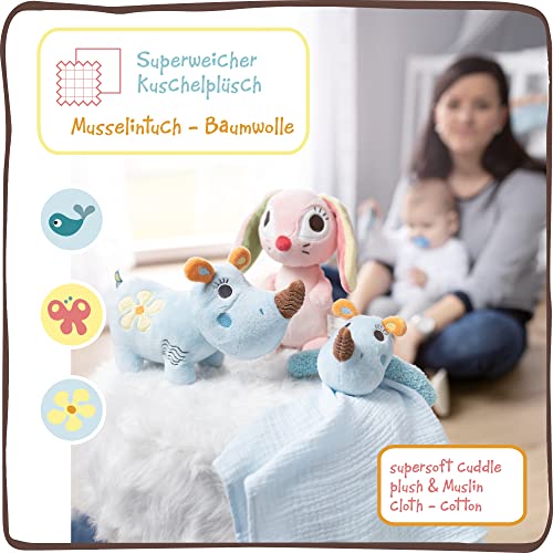 NICI Pingüino Watschili 38x38cm a Partir de 0 Meses – Edredón dirigido a bebés e Infantes – Juguete de Peluche – Edredones para niñas y niños, Azul