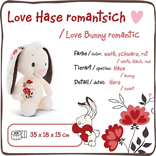 NICI Suave Conejito de Juguete 35cm de Orejas Estampadas con Tatuaje romántico – Peluche para niñas, niños y bebés – Peluches esponjosos para abrazar, Jugar y Regalar – Acogedores Animales Rellenos