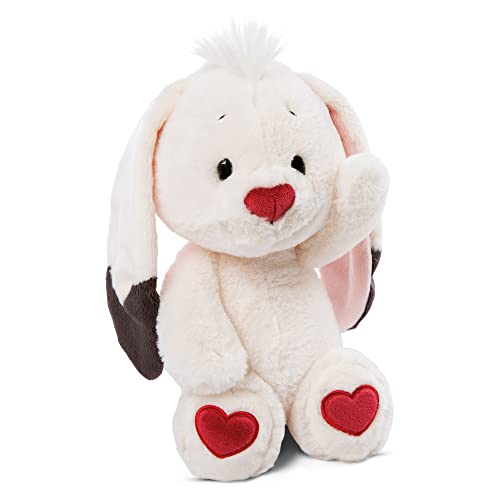 NICI Suave Juguete con diseño de corazón en Las Plantas de los pies 35cm – Conejito, niños y bebés – Peluches para abrazar, Jugar y Regalar – Animales de Relleno, Blanco/Rojo, Color, 35 cm (47477)