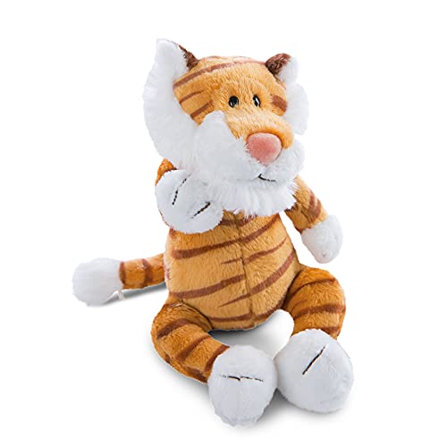 NICI Tierno Tiger-Lilly 20 cm– Juguetes de Peluche sostenibles, niñas y bebés – Muñeco ecológico para Jugar y abrazar de la colección Wild Friends GO Green, Color marrón/Blanco, (47202)