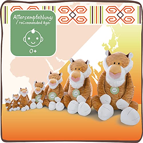 NICI Tierno Tiger-Lilly 20 cm– Juguetes de Peluche sostenibles, niñas y bebés – Muñeco ecológico para Jugar y abrazar de la colección Wild Friends GO Green, Color marrón/Blanco, (47202)