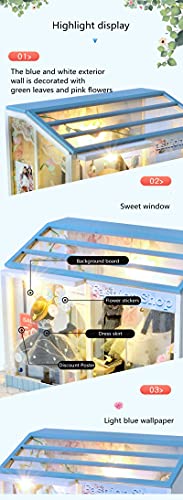 NIKALONG DIY European Doll House Creative Home Set Small Wooden Model Home Set, Doll House, 3D Puzzle, Holiday Best Gift, For Boys and Girls (Clothing Shop)