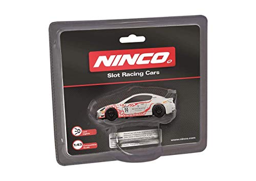 Ninco - Maserati GT4 White. Coche de Slot Escala 1:43. con Luces. 91208