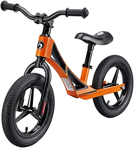 Niños bicycle12 Pulgadas Bicicleta Walker sin Pedales de 2 a 6 años de Edad Caminando Caminando Silla de Montar Ajustable (Color : Orange)