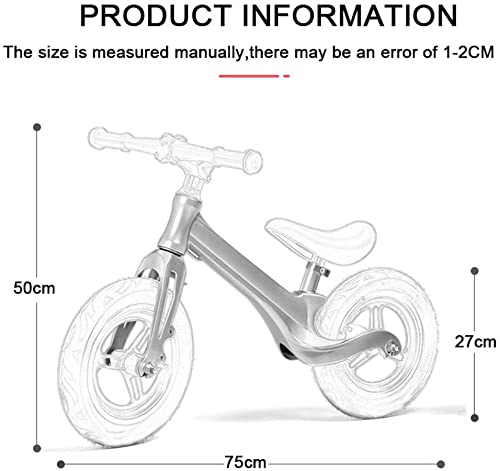 Niños Bicycle12 Pulgadas Scooter 2-3-6 años sin Pedales Scooter de Patinaje Infantil Scooter niños (Color : Pink)