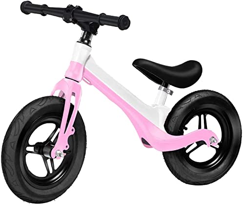 Niños Bicycle12 Pulgadas Scooter 2-3-6 años sin Pedales Scooter de Patinaje Infantil Scooter niños (Color : Pink)