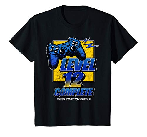 Niños Regalo de un videojuego completo de nivel 12 de cumpleaños Camiseta