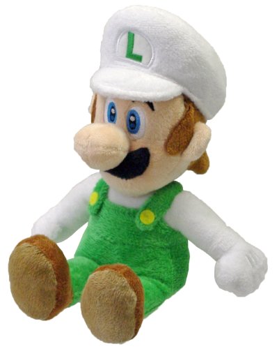 Nintendo Oficial Super Mario Fire Luigi Plush, 8 "