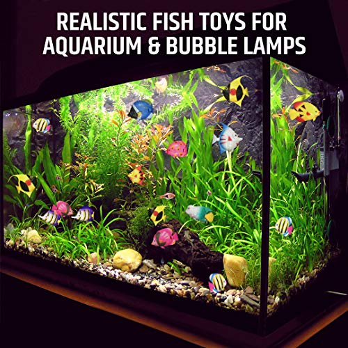 N/M Brewish 12 piezas/set de peces de plástico realista acuario artificial que se mueven flotantes decoraciones para tubo de burbuja de la lámpara del tanque de peces (patrón de color al azar)