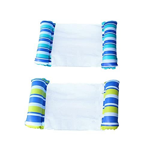 NN/A Hamaca Flotante Sonwaha 2PCS Hamaca de Agua Cama Flotante de Agua Plegado Piscina para Tomar El Sol Piscina de Playa Colchoneta Inflable para Piscina(A)