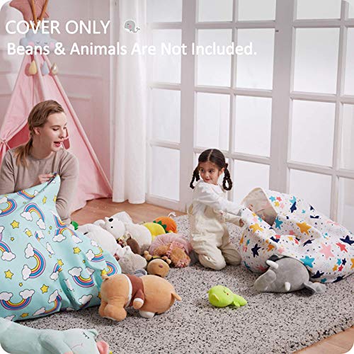 Nobildonna Funda para silla de puf, solo para niños, niñas, pequeños y pequeños sin relleno, bolsa de sofá de peluche para organizar juguetes de muñeca suave (32 x 29 pulgadas) (guijarro)