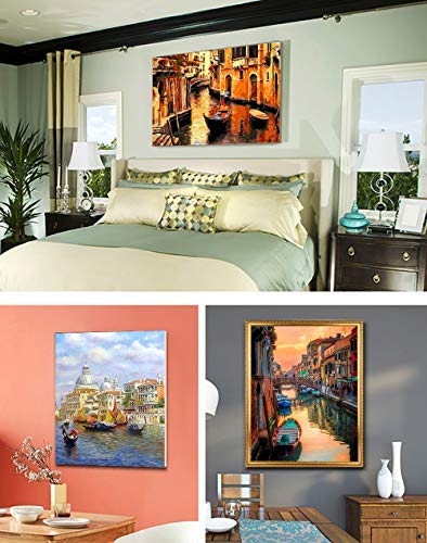 Noche de Venecia paisaje de la ciudad DIY pintura digital por números pintura acrílica por números cuadro de arte de pared para regalo A2 45x60cm