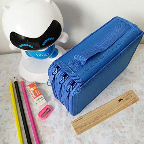 nohbi Caja de papelería Ligera para Estudiantes,Estuche para lápices de 52 Colores, Estuche poroso, Azul,Adecuado para Viajes, Trabajo, Pintura