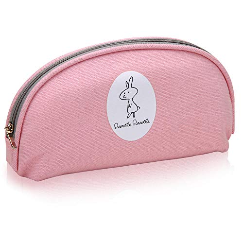 nohbi Caja de papelería Ligera para Estudiantes,Lindo Bolso de lápices de Gran Capacidad, Estuche de Lona con Cremallera, Rosa,Adecuado para Viajes, Trabajo, Pintura