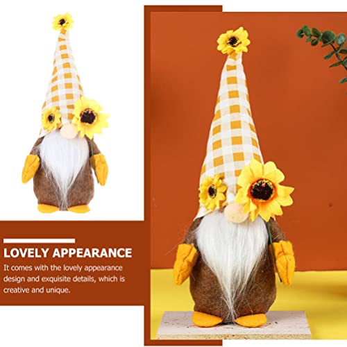 NOLITOY Girasol Jardín Gnomo Relleno Peluche Muñecas sin Rostro Gnomos Juguete Abeja Muñeca Nórdica Sueca Tomte Estatuillas Enano Enano para La Primavera Verano Fiesta de Girasol