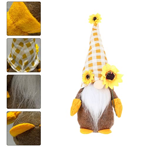 NOLITOY Girasol Jardín Gnomo Relleno Peluche Muñecas sin Rostro Gnomos Juguete Abeja Muñeca Nórdica Sueca Tomte Estatuillas Enano Enano para La Primavera Verano Fiesta de Girasol