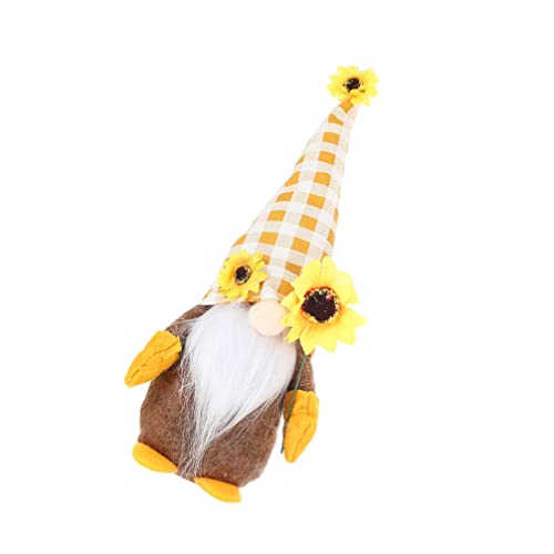 NOLITOY Girasol Jardín Gnomo Relleno Peluche Muñecas sin Rostro Gnomos Juguete Abeja Muñeca Nórdica Sueca Tomte Estatuillas Enano Enano para La Primavera Verano Fiesta de Girasol