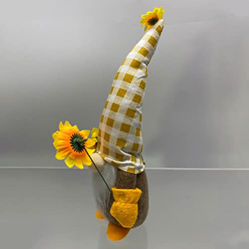 NOLITOY Girasol Jardín Gnomo Relleno Peluche Muñecas sin Rostro Gnomos Juguete Abeja Muñeca Nórdica Sueca Tomte Estatuillas Enano Enano para La Primavera Verano Fiesta de Girasol