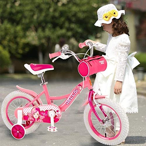 Nologo Bicicleta JYetzxc Bicicletas Rosada de Las señoras de Bicicletas de 12 Pulgadas 14 Pulgadas 16 Pulgadas Princesa Pedal de la Bicicleta Cubierta Preescolar Bicicletas Adecuado