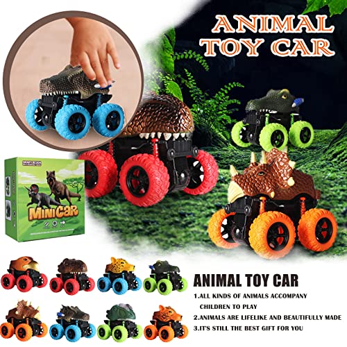 NRRN Dinosaurio Pull Back Coches, juguetes de coche juguetes de dinosaurio para niños, niños, monstruos, vehículos de Dino pull-back para niños de 3,4,5,6 años