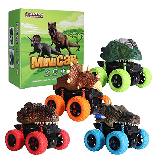 NRRN Dinosaurio Pull Back Coches, juguetes de coche juguetes de dinosaurio para niños, niños, monstruos, vehículos de Dino pull-back para niños de 3,4,5,6 años