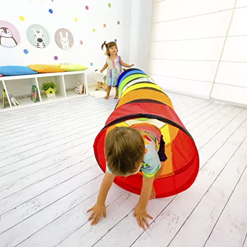 NUBUNI Tunel Plegable para Niños 180 cm : Tunel Infantil : Tunel para niños : Tunel Niños : Túnel : Tunel psicomotricidad : Color Connection A