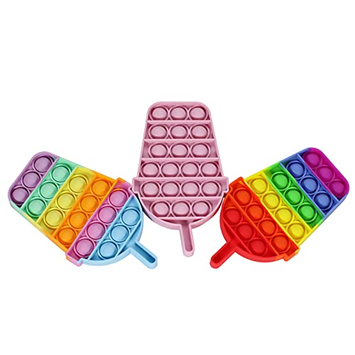 Nuevo Rainbow Candy Color Push Pop Sensorial Fidget Popper Squeeze Toy para necesidades especiales Anti Autismo TDAH Ansiedad (Arco iris de batido)