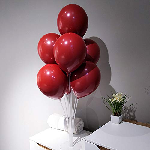 Nuluxi Globo Redondo Rojo de Látex Natural Globos de Helio de Látex Rojo Set Globos Gigantes Grandes de Latex Redondos Adecuado para Boda Halloween Navideñas y Cumpleaños-Granada Roja(100 Piezas)