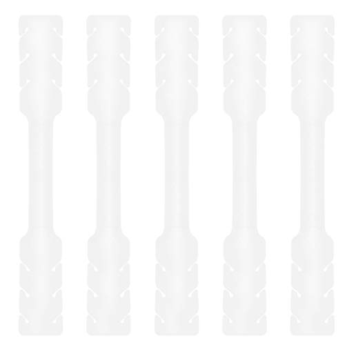 NUOBESTY 20Pcs Extensores de Correa Cubierta de Extensión de Banda de Gancho Banda Ajustable Titular de Correa Hebilla Protector de Oreja Correa de Cinturón Gancho Blanco