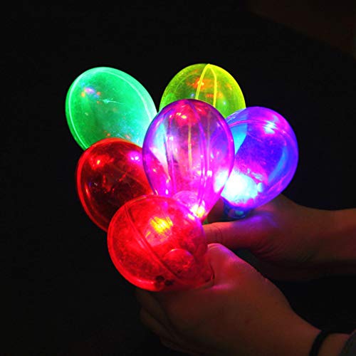 NUOBESTY 6 Piezas de Luz Maracas Transparente Brillante Fabricante de Ruido Shaker Juguetes Vítores Sonajero Juguete Musical para Fiesta de Cumpleaños (Color Aleatorio)