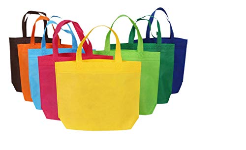 NUOLUX 24pcs bolsos reutilizables no tejidos que llevan la bolsa de asas del ultramarinos para el bolso del regalo del favor de partido de las compras - colores surtidos