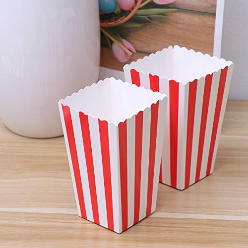 NUOLUX Cajas de palomitas de maíz porta contenedores de palomitas de maíz cartones bolsas de papel caja de raya para el partido, 24pcs