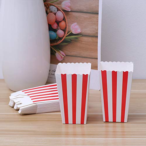 NUOLUX Cajas de palomitas de maíz porta contenedores de palomitas de maíz cartones bolsas de papel caja de raya para el partido, 24pcs