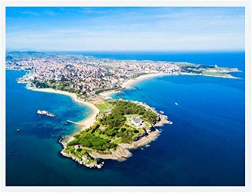 N/W Puzzle Jigsaw Rompecabezas De 1000 Piezas - Vista Panorámica Aérea De La Ciudad De Santander. Santander Es La Capital De La Región De Cantabria En España - para Amigo Adulto