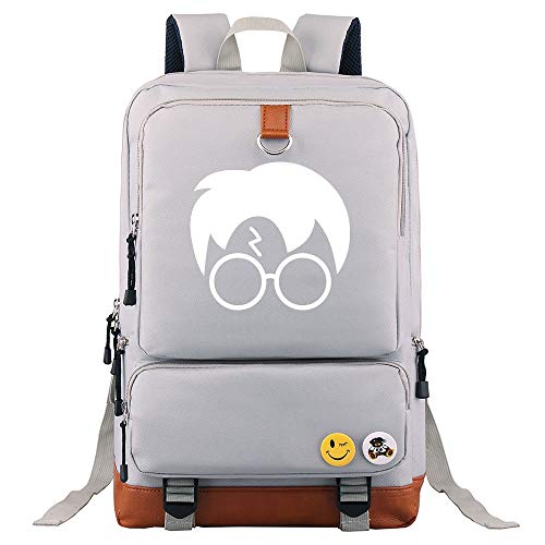 NYLY Mochila Avatar de Harry Potter, Mochila Estilo Universidad Cuadrada, Mochila de Camping de Senderismo L Blanco