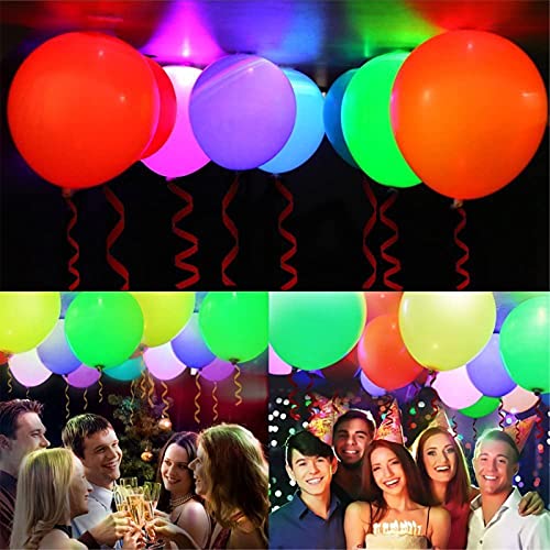 Oaicia - Lote de 40 globos luminosos LED con 3 modos de iluminación, decoración luminosa para cumpleaños, bodas, fiestas y veladas de Halloween (coloridos, 40 unidades)